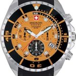 Swiss Military Hanowa Men’s Sealander 06-4096-04-079 Orange Silicone Swiss Chronograph Watch with Grey Dial