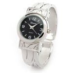 Silver Metal Western Style Small Size Round Face Women’s Bangle Cuff Watch