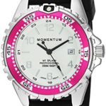 Momentum Women’s Quartz Stainless Steel and Rubber Diving Watch, Color:Black (Model: 1M-DN11LM1B)