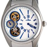 Le Chateau Men’s Skeleton Quartz Watch with Stainless Steel Band and Date Display #5704