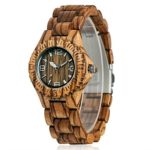 CUCOL Women’s Wooden Watch Analog Quartz Lightweight Date Display Handmade Wood Wristwatch with Gift Box