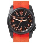 Bertucci 11042 DX3 Field Resin Dash-Striped Drab Orange Nylon Strap Black Dial Watch