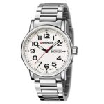 Wenger 01.0341.102 Men’s Attitude Day Date Stainless Steel Case and Bracelet White Dial Silver Watch