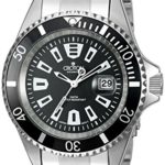 CROTON Men’s CA301282BKBK Analog Display Quartz Silver Watch