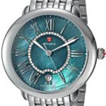 MICHELE Women’s ‘Serein Mid’ Swiss Quartz Stainless Steel Casual Watch, Color:Silver-Toned (Model: MWW21B000136)