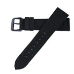22mm Black w/ Black Buckle Genuine Cordura Hadley Roma Padded Stitched Watch Band Strap MS850