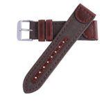 18mm Brown Genuine Oil Tan Leather & Canvas Hadley Roma Watch Band Strap MS868