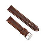 Hadley Roma MS885 20mm Brown Oil Tan Leather Contrast Stitched Watch Band
