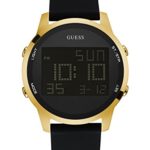 GUESS Women’s Stainless Steel Digital Silicone Watch, Color: Black (Model: U0787G1)