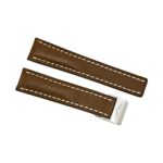 Breitling Brown Leather 22mm – 20 mm Strap with Stainless Steel Deployment Buckle
