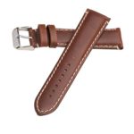 Hadley Roma MS885 22mm Watch Band Chestnut Oil Tan Leather Contrast Stitched