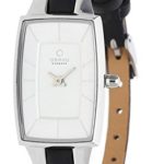 Obaku Women’s V120LCIRB  Slim Black Leather Tonneau Watch