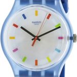 Swatch Originals Color Square White Dial Silicone Strap Unisex Watch SUON125
