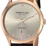 Kenneth Cole New York Men’s Quartz Stainless Steel and Leather Casual Watch, Color:Brown (Model: KC15174001)