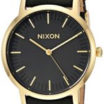 Nixon Men’s ‘Porter 35 Leather’ Quartz Stainless Steel Casual Watch, Color:Black (Model: A11991031)