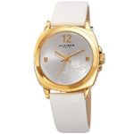 Akribos XXIV Women’s Quartz Stainless Steel and Leather Casual Watch, Color:White (Model: AK902WT)