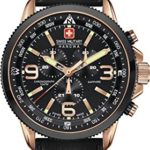 Swiss Military Arrow Men’s Watch Black Dial Chronograph Leather Strap 6-4224.09.007