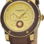 Akribos XXIV Women’s AK560BR Quartz Multi-Function Genuine Leather Watch