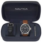 Nautica Men’s ‘SYD SYDNEY’ Quartz Stainless Steel and Leather Sport Watch, Color:Blue (Model: NAPSYD012)