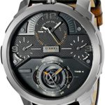 Diesel Men’s DZ7359 Machinus Analog Display Quartz Stainless Steel Watch with Brown Leather Band