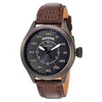 Invicta Men’s ‘Aviator’ Quartz Stainless Steel and Leather Casual Watch, Color:Brown (Model: 22975)