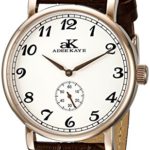 Adee Kaye Men’s AK9061N-MRG/SV Vintage Mechanical Analog Display Mechanical Hand Wind Brown Watch