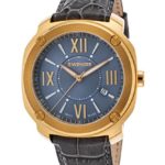 Wenger 01-1141-120 Men’s Edge Romans Grey Genuine Leather & Dial Gold-Tone Ss Watch