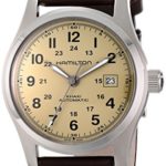 Hamilton Men’s H70555523 “Khaki Field” Stainless Steel Watch with Brown Leather Band