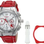 Technomarine Women’s ‘Cruise’ Quartz Stainless Steel and Leather Casual Watch, Color:Red (Model: TM-115312)