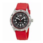 Nautica Men’s ‘NSR 105’ Quartz Stainless Steel and Silicone Casual Watch, Color:Red (Model: NAD12536G)