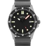 German Military Titanium Automatic Watch. GPW Date. 200M W/R. Sapphire Crystal. Grey Field Rubber Strap.