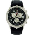 Swiss Military Mens Hanowa Chronograph Black Leather Strap Watch 6-4004.7.04.007
