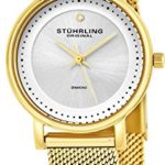 Stuhrling Original Women’s 734LM.04 Ascot Casatorra Elite Analog Swiss Quartz 23K Gold-Plated Mesh Bracelet Watch