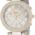 Freelook Women’s HA1539GM-3 Silver Mother-Of-Pearl Chronograph Dial Gold Swarovski Bezel Watch