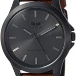 Vestal Quartz Stainless Steel and Leather Casual Watch, Color:Brown (Model: HEI393L02.LBWH)