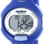 Timex Women’s T5K784 Ironman Essential 10 Mid-Size Orient Blue Resin Strap Watch