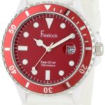 Freelook Men’s HA1433-2H Sea Diver Jelly White Silicone Band with Red Dial Watch