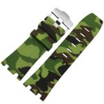 Green Camo 28mm Rubber Watch Strap Band OEM style for AP Royal OAK Offshore