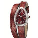 Bvlgari Serpenti Red Lacquered Dial Ladies Double Wrap Leather Watch 102780