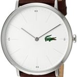 Lacoste Men’s Quartz Stainless Steel and Leather Casual Watch, Color:Brown (Model: 2010872)