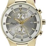 Kenneth Cole Men’s KC1345 Reaction Gold-Tone Brown Leather Watch