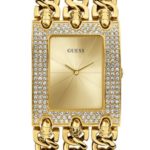 GUESS Gold-Tone Glitz Chain-Link Watch