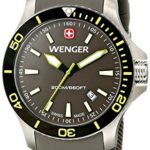 Wenger Men’s 01.0641.110 Sea Force 3H Stainless Steel Watch with Silicone Band