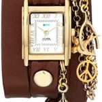 La Mer Collections Women’s LMCW1006 Peace Pipe Charm Chain Wrap Watch
