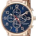 Akribos XXIV Men’s AK810RGBU Chronograph Quartz Movement Watch with Blue Dial and Rose Gold Stainless Steel Bracelet