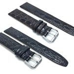 8mm to 20mm, Slim Genuine Leather Watch Band Strap, Croco Pattern, Comes in Brown and Black