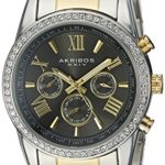 Akribos XXIV Men’s AK868TTG Round Dark Gray Dial Three Hand Quartz Two Tone Bracelet Watch