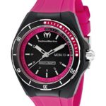 Technomarine Tm-110013 Women’s Cruise Pink Silicone Black Dial Black Silicone Watch