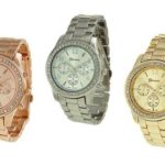 GREENDIMENSION 3PCs Silver Gold and Rose Gold Plated Classic Round Ladies Watch