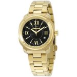Wenger Black Dial Gold Tone Stainless Steel Ladies Watch 011121114